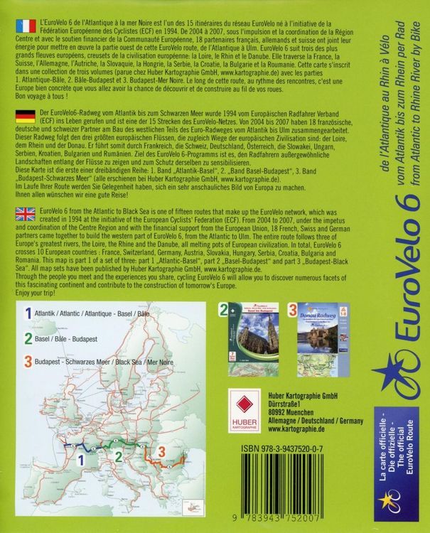 Produktbild: EuroVelo 6 (Atlantic - Basel) 1:100 000