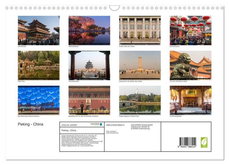 Produktbild: Peking - China (Wandkalender 2026 DIN A3 quer), CALVENDO Monatskalender