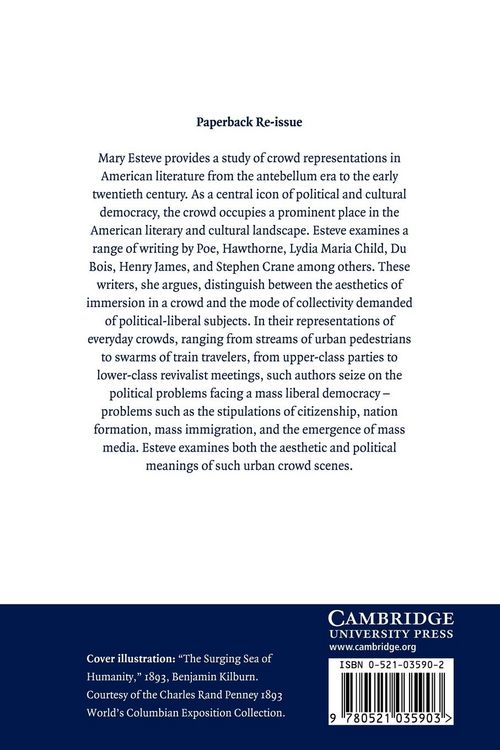 Produktbild: The Aesthetics and Politics of the Crowd in American Literature