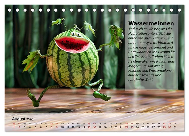Produktbild: Tanzende Fr&uuml;chtchen (Tischkalender 2026 DIN A5 quer), CALVENDO Monatskalender
