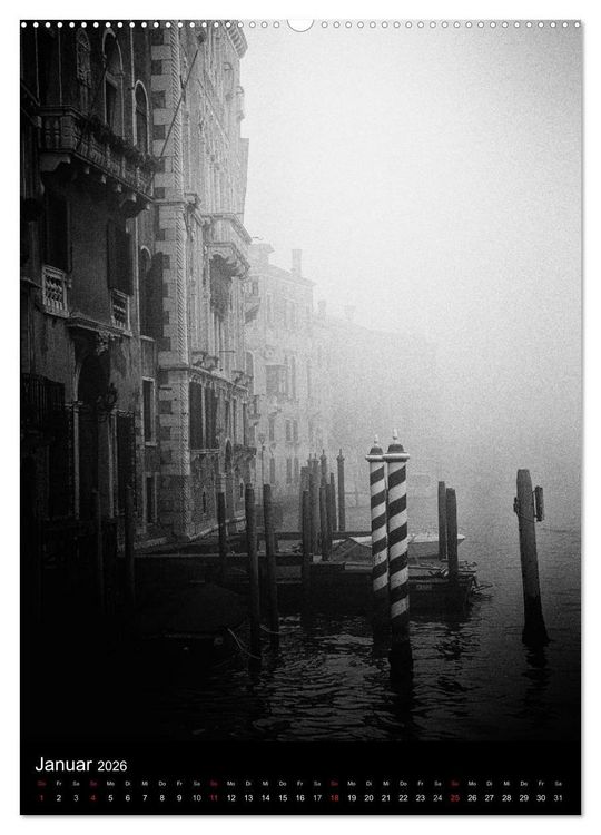 Produktbild: Venice Noir - Das etwas andere Venedig (hochwertiger Premium Wandkalender 2026 DIN A2 hoch), Kunstdruck in Hochglanz