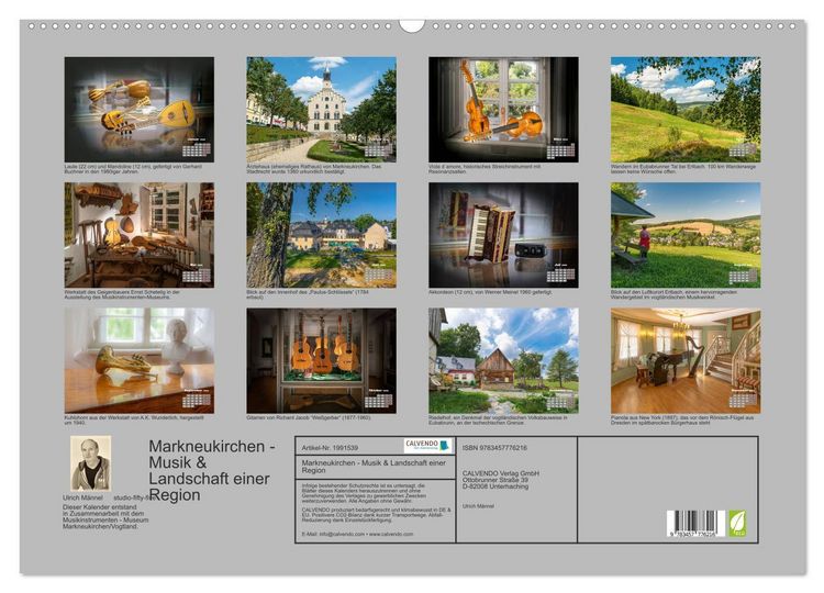 Produktbild: Markneukirchen - Musik & Landschaft einer Region (Wandkalender 2026 DIN A2 quer), CALVENDO Monatskalender