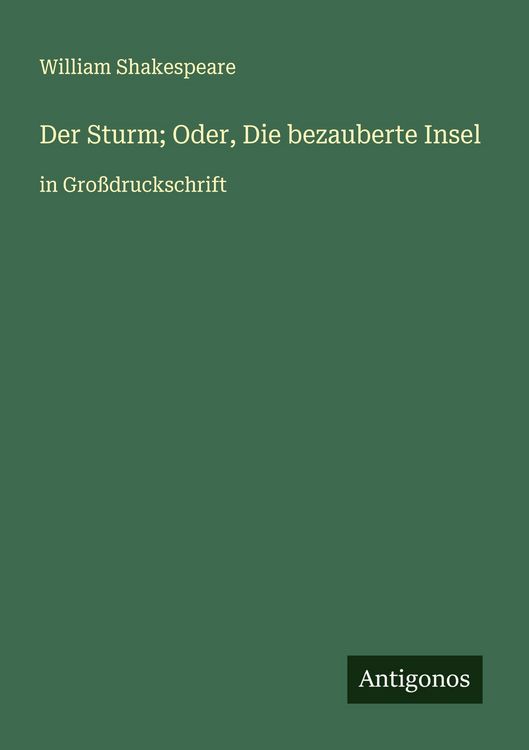 Produktbild: Der Sturm; Oder, Die bezauberte Insel