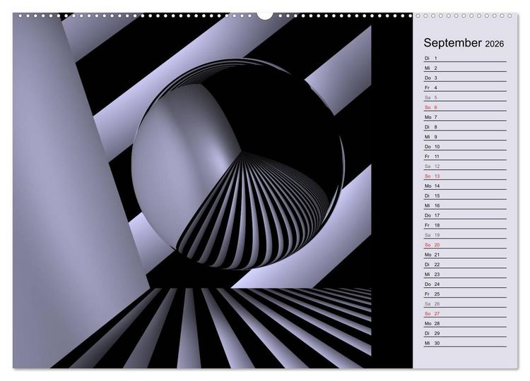 Produktbild: 3 Dimensionen - 2 Farben (Wandkalender 2026 DIN A2 quer), CALVENDO Monatskalender