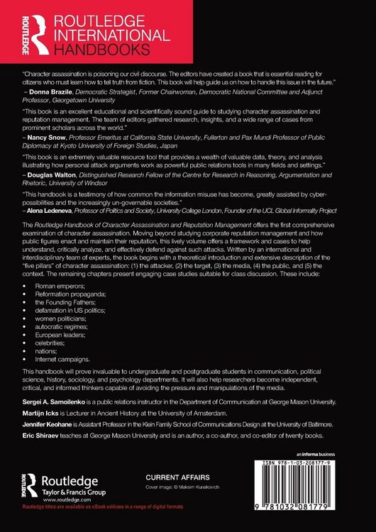 Produktbild: Routledge Handbook of Character Assassination and Reputation Management