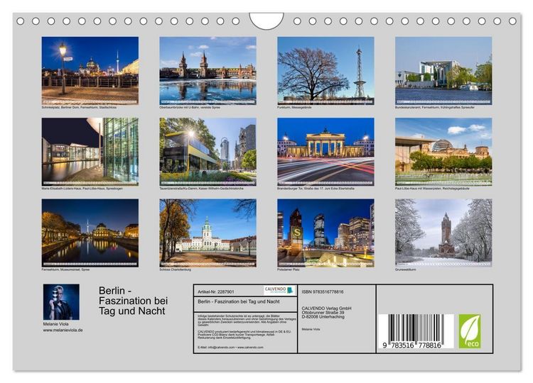 Produktbild: Berlin - Faszination bei Tag und Nacht (Wandkalender 2027 DIN A4 quer), CALVENDO Monatskalender