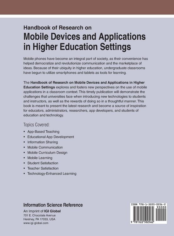 Produktbild: Handbook of Research on Mobile Devices and Applications in Higher Education Settings