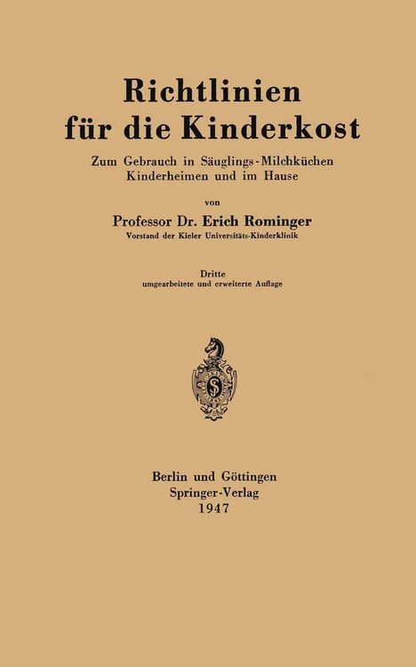 Produktbild: Richtlinien f&uuml;r die Kinderkost