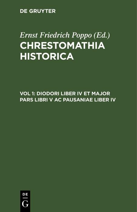 Produktbild: Diodori Liber IV et major pars libri V ac Pausaniae Liber IV