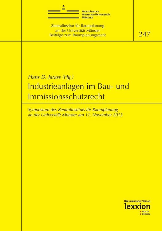 Produktbild: Industrieanlagen im Bau- und Immissionsschutzrecht