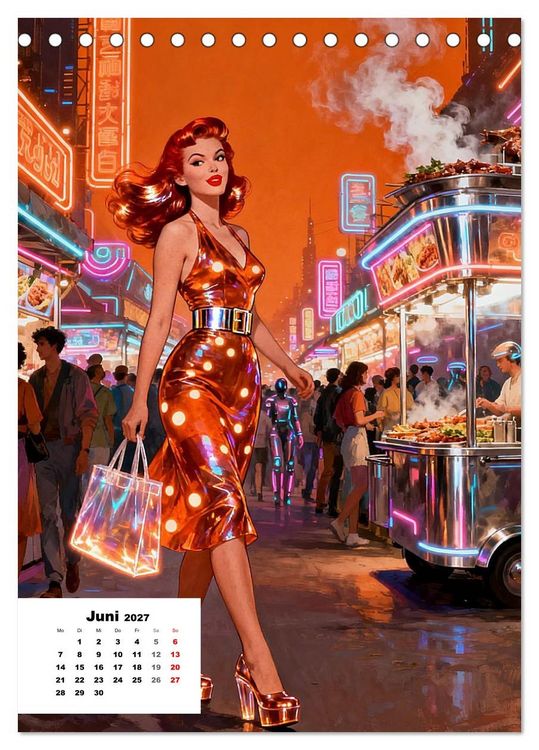 Produktbild: Neon-Girls (Tischkalender 2027 DIN A5 hoch), CALVENDO Monatskalender