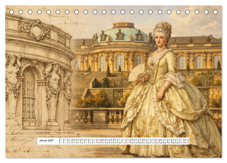 Produktbild: Rokoko Weltreise (Tischkalender 2027 DIN A5 quer), CALVENDO Monatskalender