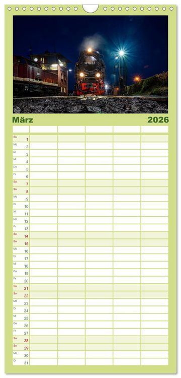 Produktbild: Familienplaner 2026 - Ein ganzes Jahr unter Volldampf! mit 5 Spalten (Wandkalender, 21 x 45 cm) CALVENDO