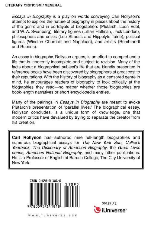 Produktbild: Essays in Biography