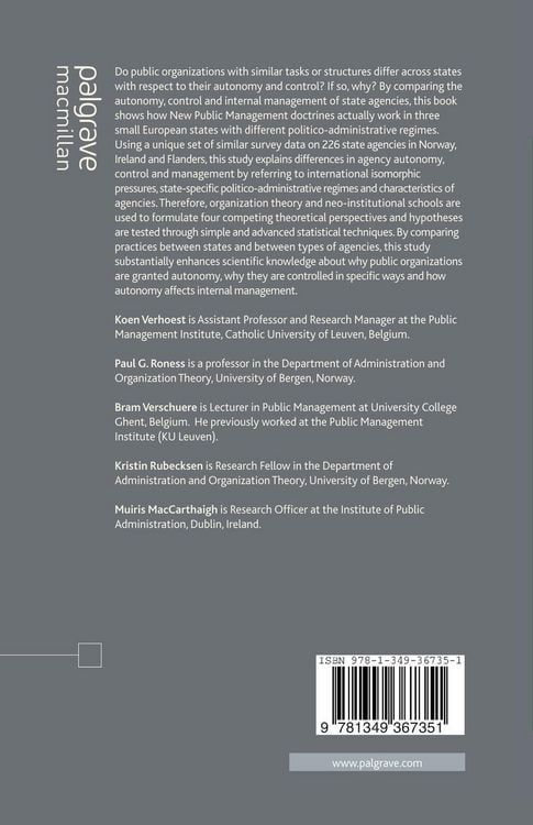 Produktbild: Autonomy and Control of State Agencies