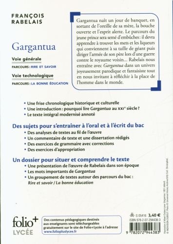 Produktbild: Gargantua : programme du bac