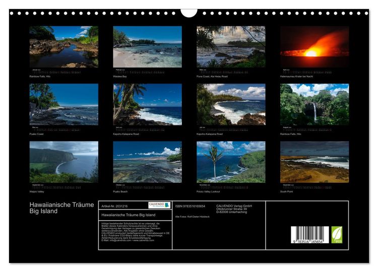 Produktbild: Hawaiianische Tr&auml;ume Big Island (Wandkalender 2026 DIN A3 quer), CALVENDO Monatskalender