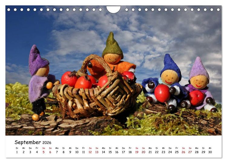 Produktbild: Die Abenteuer der vier kleinen Wichtel (Wandkalender 2026 DIN A4 quer), CALVENDO Monatskalender