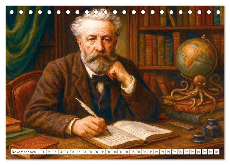 Produktbild: Jules Verne. Sein Leben, seine Werke (Tischkalender 2026 DIN A5 quer), CALVENDO Monatskalender