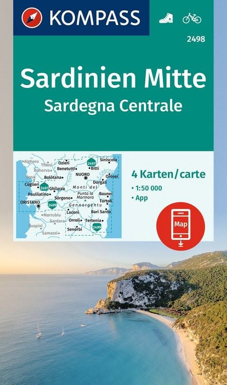 Produktbild: KOMPASS Wanderkarten-Set 2498 Sardinien Mitte / Sardegna Centrale (4 Karten) 1:50.000