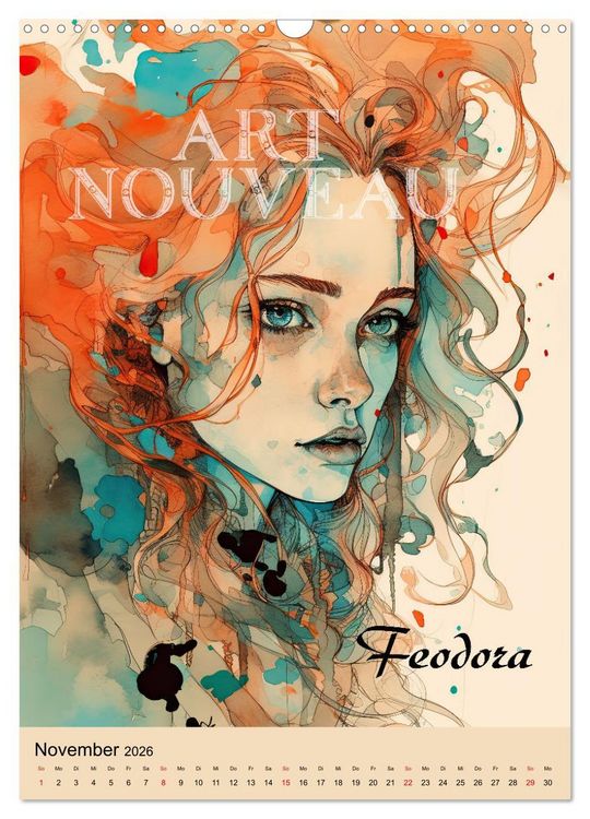 Produktbild: Art Nouveau - Galerie der Sch&ouml;nheiten (Wandkalender 2026 DIN A3 hoch), CALVENDO Monatskalender