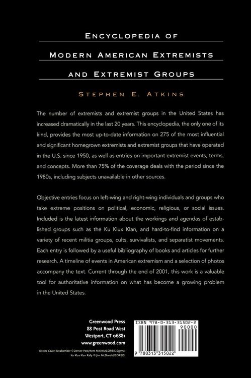 Produktbild: Encyclopedia of Modern American Extremists and Extremist Groups