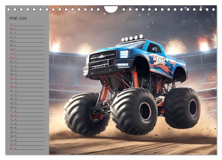Produktbild: Monster trucks La confrontation ultime (Calendrier mural 2026 DIN A4 vertical), CALVENDO calendrier mensuel