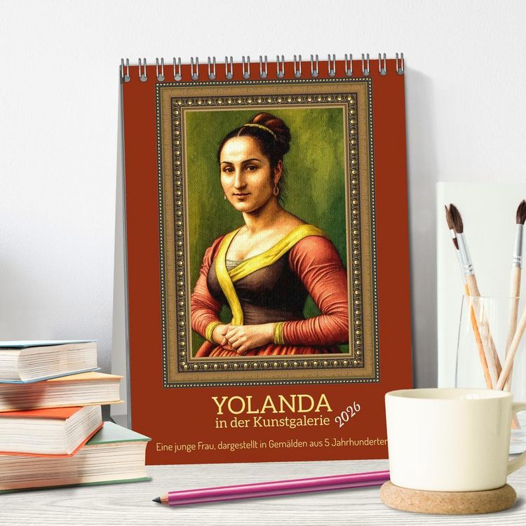 Produktbild: Yolanda in der Kunstgalerie (Tischkalender 2026 DIN A5 hoch), CALVENDO Monatskalender