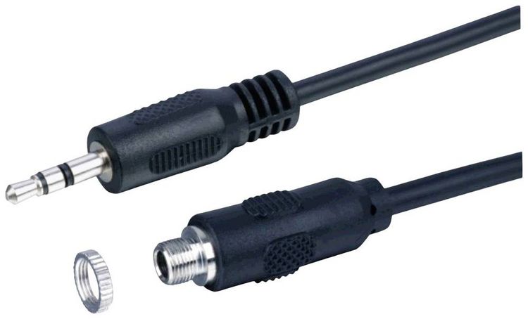 Produktbild: Lyndahl Klinke Audio Adapterkabel [1x Klinkenstecker 3.5 mm - 1x Klinkenbuchse 3.5 mm] 1 m Schwarz