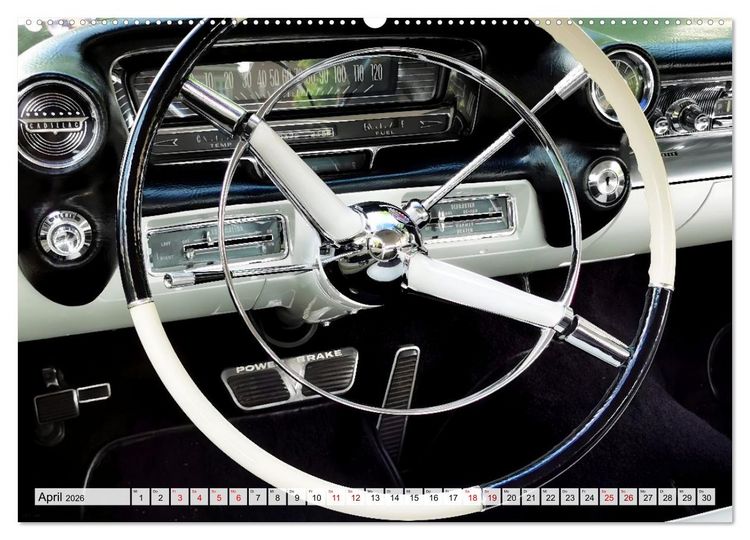 Produktbild: Ikonische US-Car Armaturenbretter (hochwertiger Premium Wandkalender 2026 DIN A2 quer), Kunstdruck in Hochglanz
