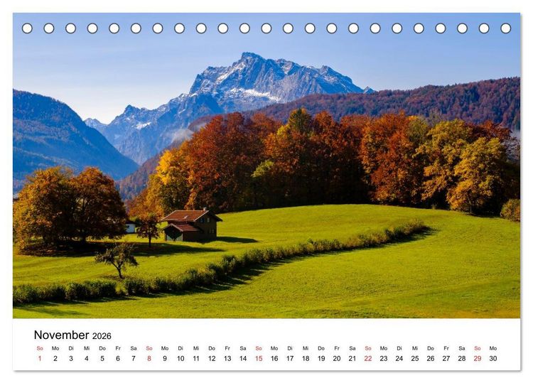 Produktbild: Berchtesgadener Berge im Licht (Tischkalender 2026 DIN A5 quer), CALVENDO Monatskalender