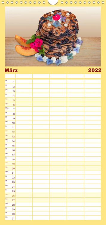 Produktbild: Familienplaner S&uuml;&szlig;es aus der Vollwert-Backstube (Wandkalender 2022 , 21 cm x 45 cm, hoch)