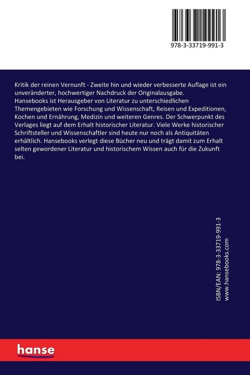Produktbild: Kritik der reinen Vernunft