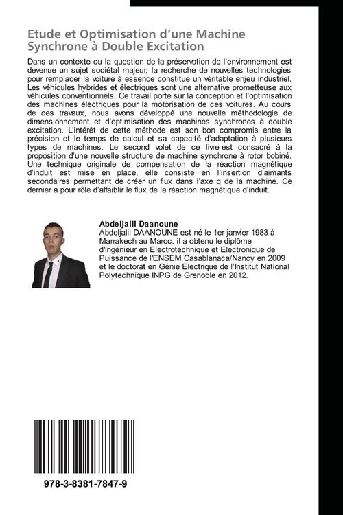 Produktbild: Etude et Optimisation d'une Machine Synchrone &agrave; Double Excitation