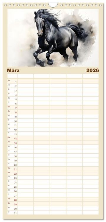 Produktbild: Familienplaner 2026 - Kraftpakete in Aquarell mit 5 Spalten (Wandkalender, 21 x 45 cm) CALVENDO