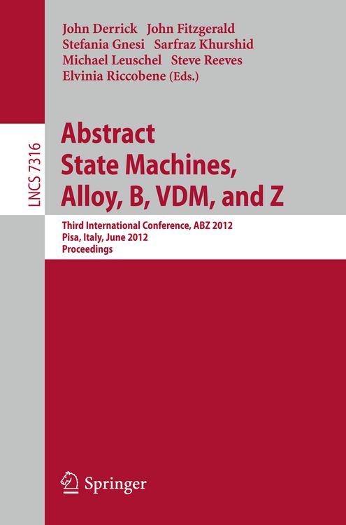 Produktbild: Abstract State Machines, Alloy, B, VDM, and Z