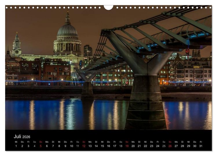 Produktbild: London - Nachts an der Themse (Wandkalender 2026 DIN A3 quer), CALVENDO Monatskalender