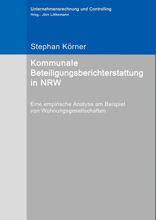 Produktbild: Kommunale Beteiligungsberichterstattung in NRW