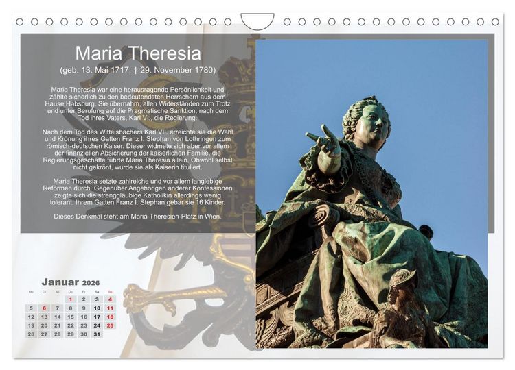 Produktbild: Auf den Spuren der Habsburger (Wandkalender 2026 DIN A4 quer), CALVENDO Monatskalender