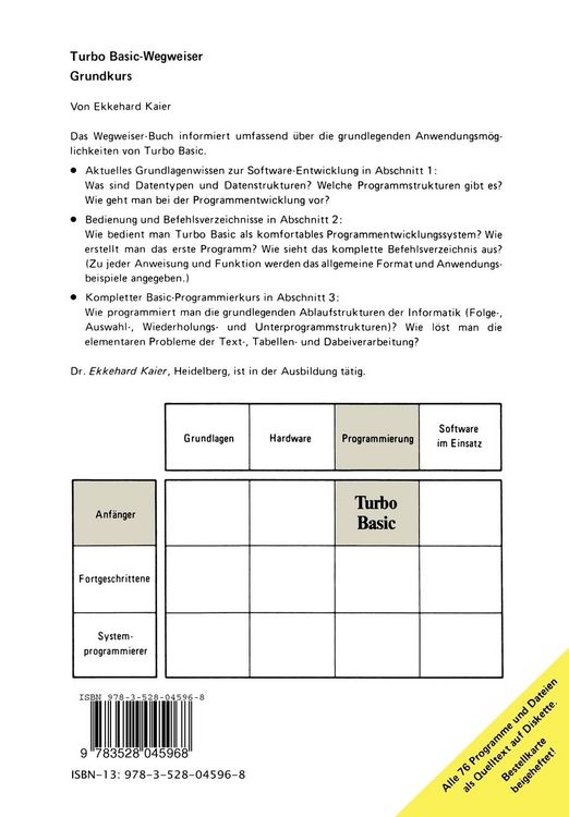 Produktbild: Turbo Basic-Wegweiser Grundkurs