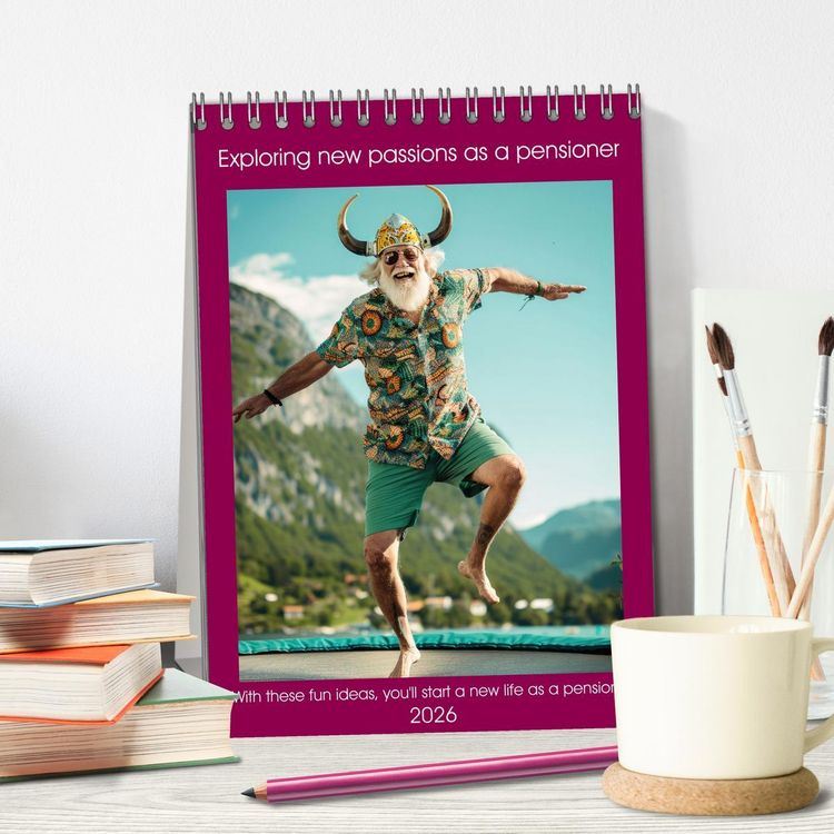 Produktbild: Exploring new passions as a pensioner (Desk Calendar 2026 DIN A5 portrait), CALVENDO 12 Month DeskCalendar