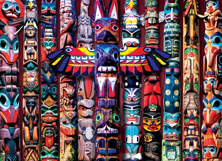 Produktbild: Puzzle 1000 Teile - Canadian Totem Poles