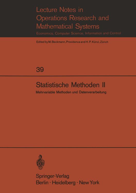 Bild vom Artikel Statistische Methoden II vom Autor E. Walter