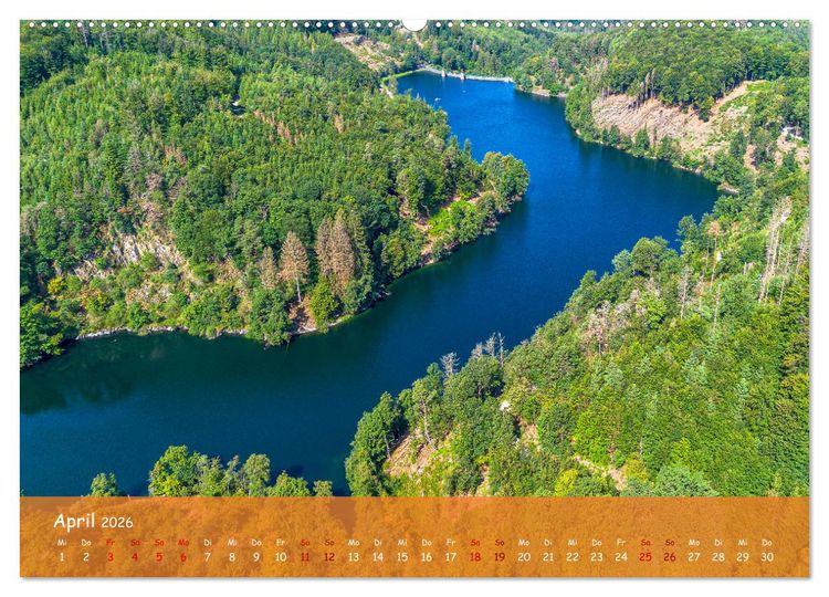 Produktbild: Talsperren der Wupper und ihrer Nebenfl&uuml;sse aus der Vogelperspektive (Wandkalender 2026 DIN A2 quer), CALVENDO Monatskalender