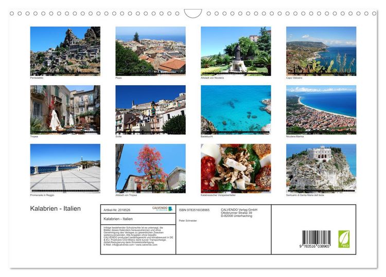 Produktbild: Kalabrien - Italien (Wandkalender 2026 DIN A3 quer), CALVENDO Monatskalender