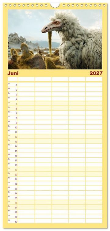 Produktbild: Familienplaner 2027 - Galaktische Wesen mit 5 Spalten (Wandkalender, 21 x 45 cm) CALVENDO