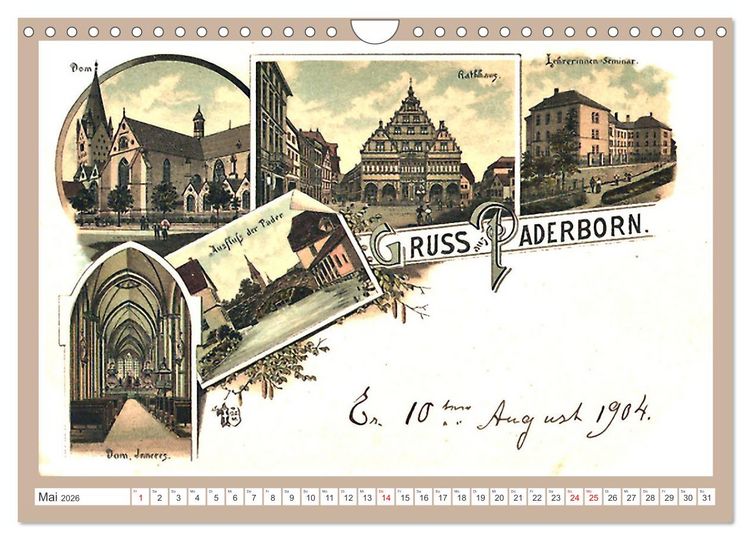 Produktbild: Gru&szlig; aus Paderborn (Wandkalender 2026 DIN A4 quer), CALVENDO Monatskalender