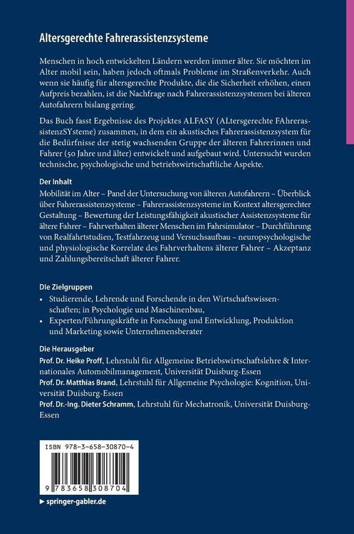 Produktbild: Altersgerechte Fahrerassistenzsysteme