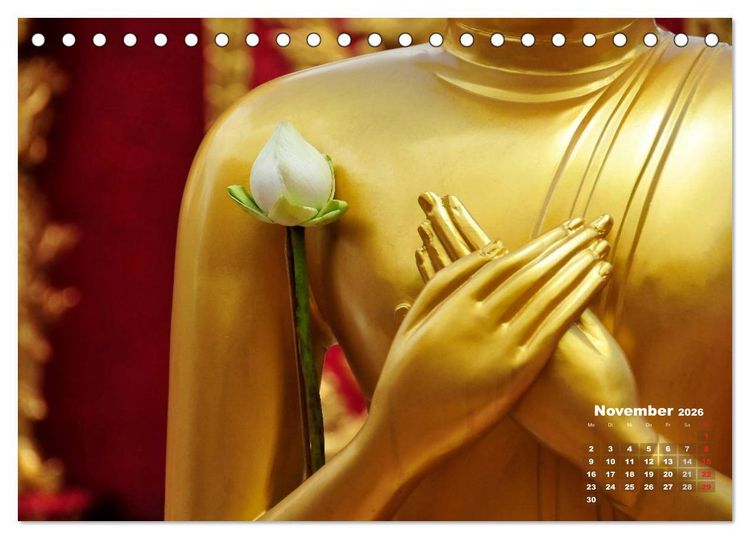 Produktbild: Thailands Buddhas (Tischkalender 2026 DIN A5 quer), CALVENDO Monatskalender