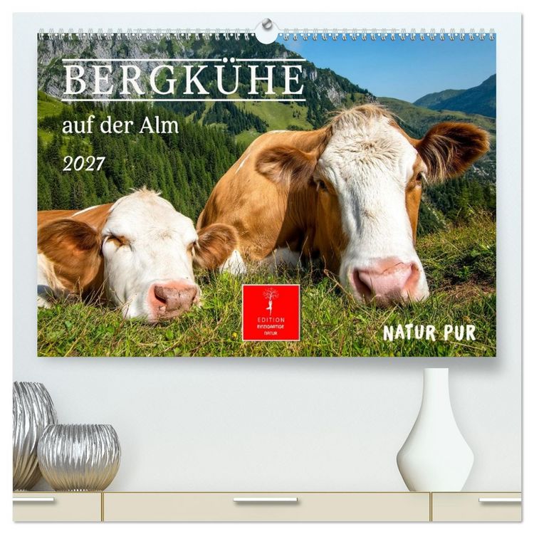 Produktbild: Bergk&uuml;he auf der Alm - Natur pur (hochwertiger Premium Wandkalender 2027 DIN A2 quer), Kunstdruck in Hochglanz